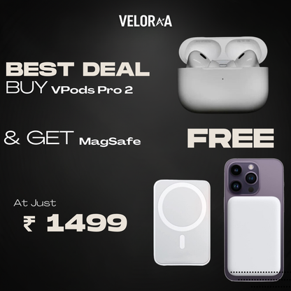 Vpods Pro 2nd Generation ANC | Free 5000mAh MagSafe Powerbank | (Type-C) 100% Hassle-Free Warranty