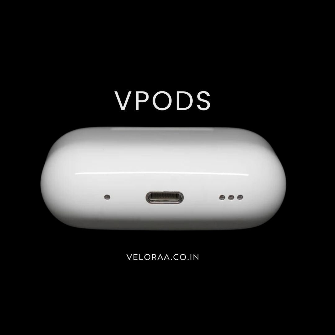 Vpods Pro 2nd Gen - USA Quality (ANC, PopUp Window, Working Serial Number, OG Box with MRP) 1-Yr Warranty & 15-Day Returns - Type C